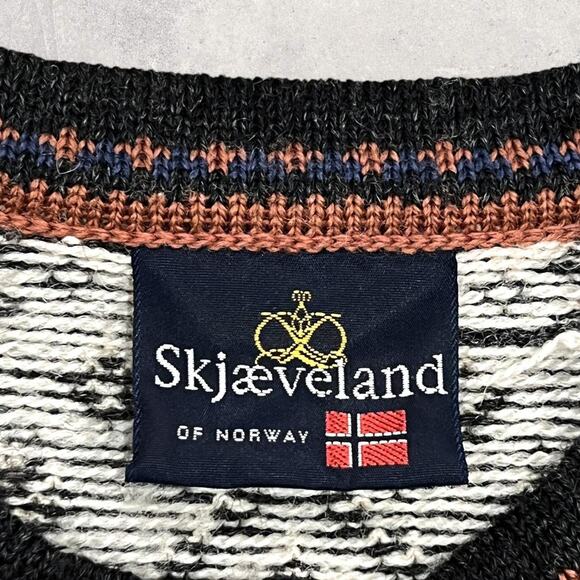★ Skjaeveland of Norway Geometric Fair Isle Knit Button Up Cardigan Sweater ★ - Picture 7 of 8